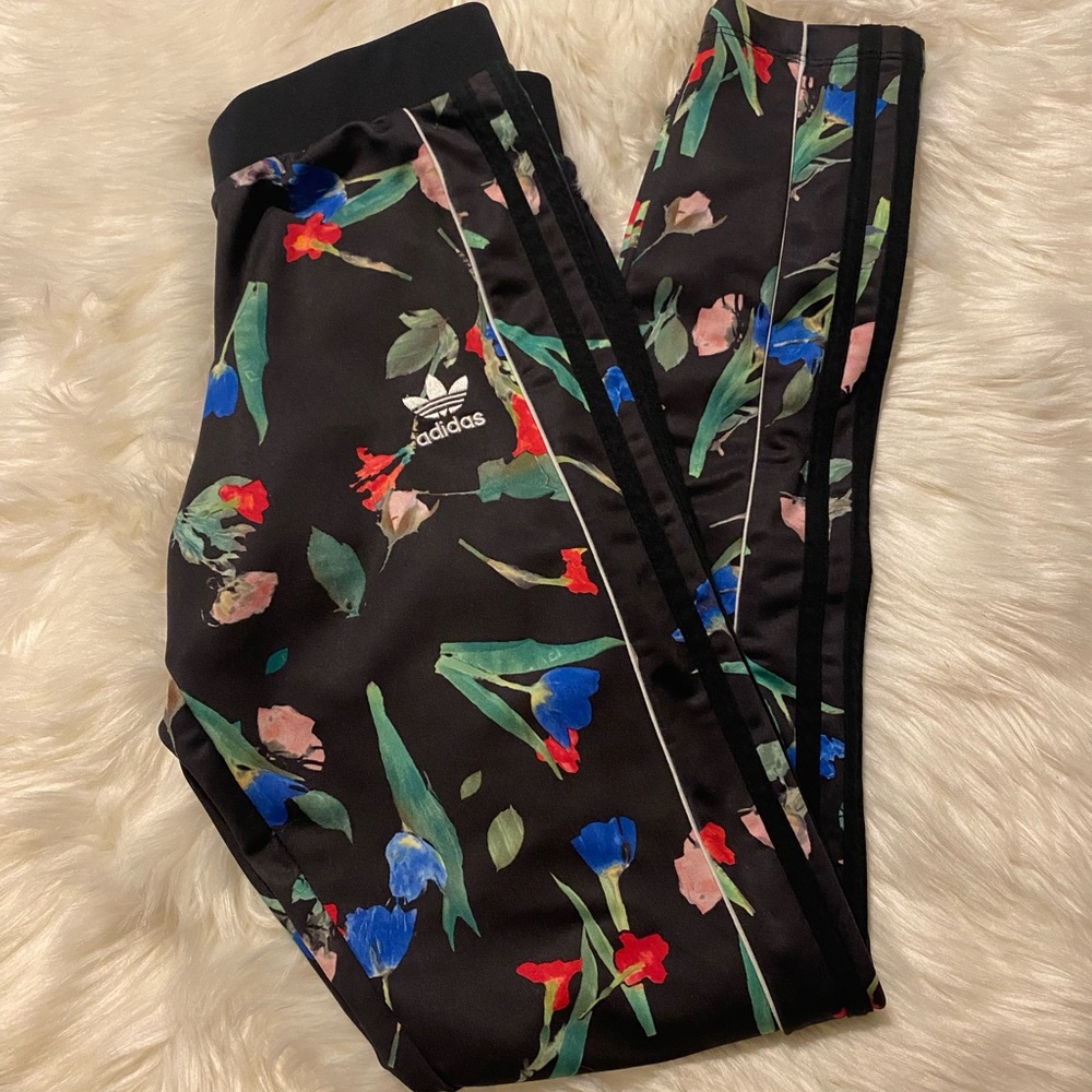 All floral adidas leggings size S